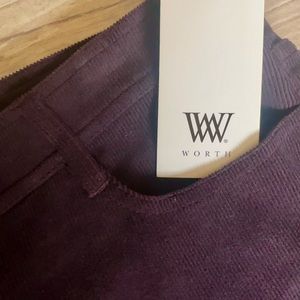 Worth, eggplant corduroy pants. Size 6, new with tags.